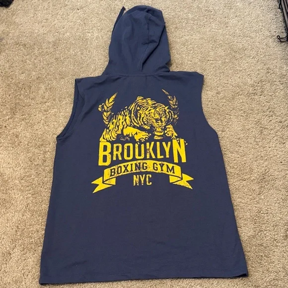 Fifth Sun Navy Sleeveless Hoodie with Yellow Graphic - Picture 3 of 3